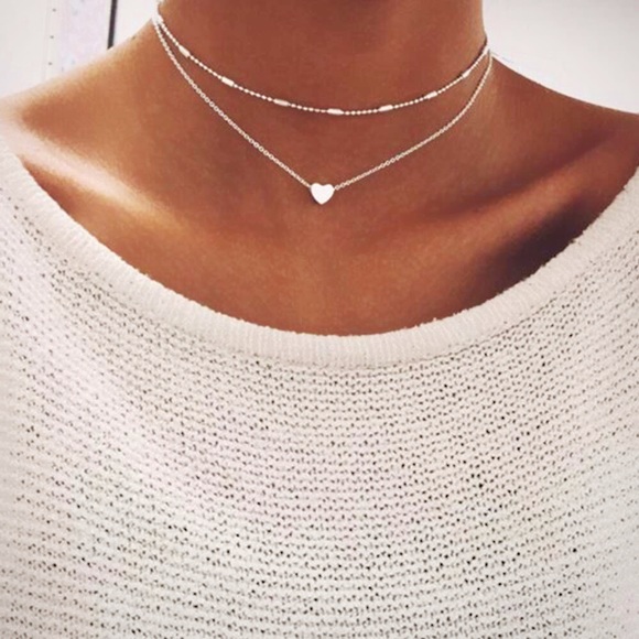 3 for $25⚡️heart choker layered necklace - Picture 3 of 8
